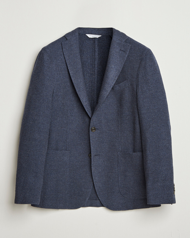 Boglioli K Jacket Cashmere/Wool Twill Blazer Dark Blue – Sininen