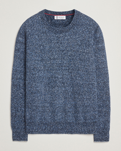 Brunello Cucinelli Alpaca Blend Sweater Dark Blue Melange – Sininen