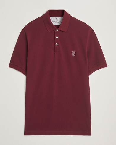Brunello Cucinelli Short Sleeve Logo Polo Amaranto – Punainen
