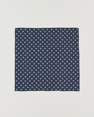 Brunello Cucinelli Printed Silk Pocket Square Navy – Sininen