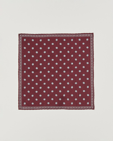 Brunello Cucinelli Printed Silk Pocket Square Burgundy – Punainen