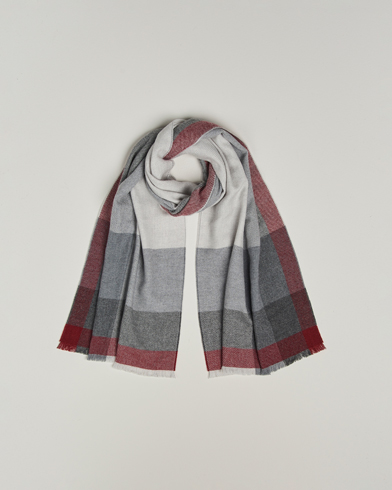 Brunello Cucinelli Wool/Cashmere Scarf Grey/Burgundy – Harmaa