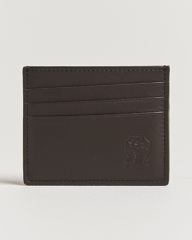 Brunello Cucinelli Leather Cardholder Dark Brown Calf – Ruskea