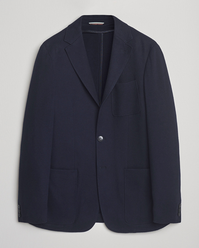 Canali Cotton/Cashmere Jersey Blazer Navy – Sininen