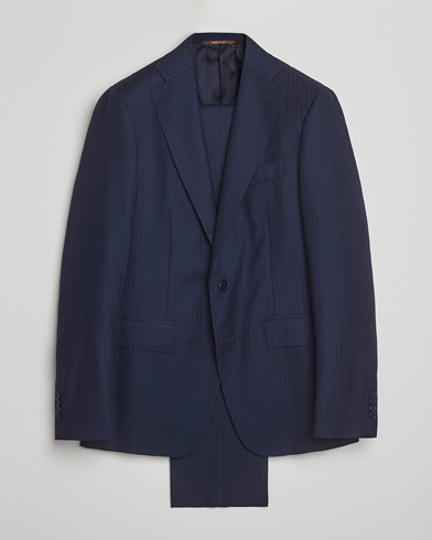 Canali Capri Wool Suit Navy – Sininen