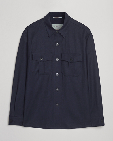 Canali Flannel Overshirts Navy – Sininen