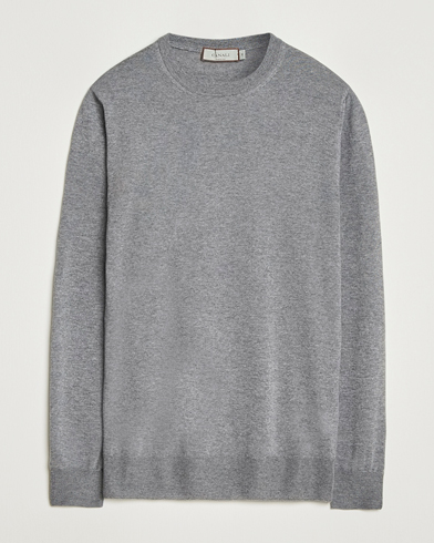 Canali Merino Wool Crew Neck Light Grey – Harmaa