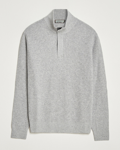 Canali Wool/Cashmere Half Zip Light Grey – Harmaa