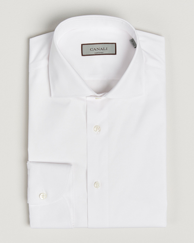 Canali Slim Fit Cotton/Stretch Shirt White – Valkoinen