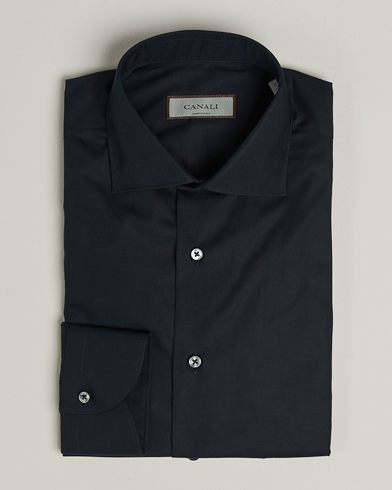 Canali Slim Fit Cotton/Stretch Shirt Navy – Sininen