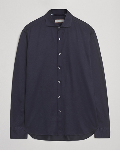 Canali Jersey Piquet Shirt Navy – Sininen