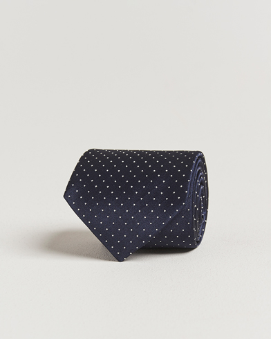 Canali Micro Dot Silk Tie Navy – Sininen
