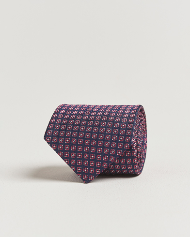 Canali Jacquard Silk Tie Navy/Pink – Monivärinen