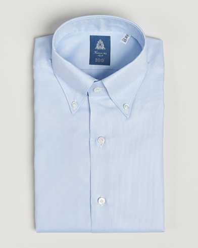 Finamore Napoli Milano Slim Oxford Button Down Shirt Light Blue – Sininen
