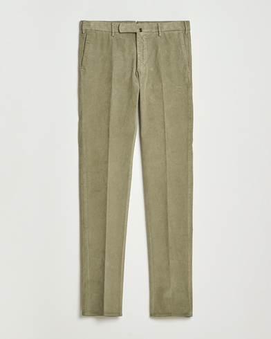 Incotex Slim Fit Baby Corduroy Trousers Sage – Vihreä