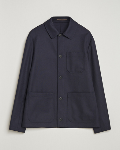 Incotex Wool Cover Shirt Jacket Navy – Sininen