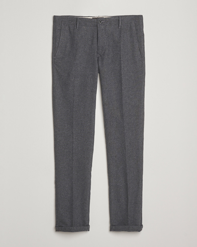 Incotex Slim Fit Washed Flannel Slacks Grey Melange – Harmaa