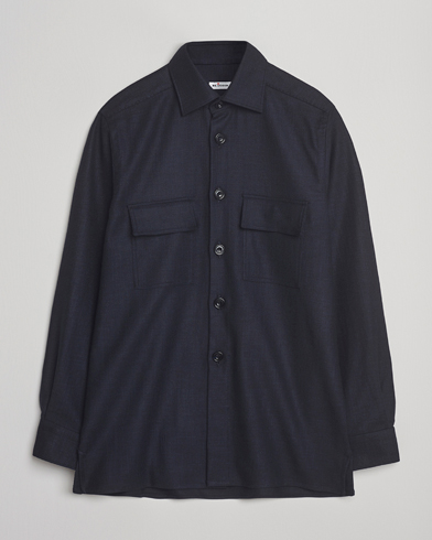 Kiton Wool Overshirt Navy – Sininen