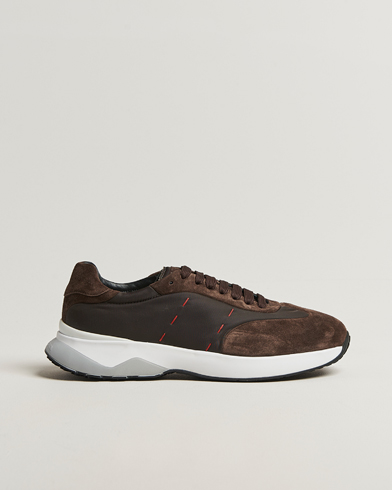 Kiton Luxury Running Sneakers Dark Brown Suede – Ruskea