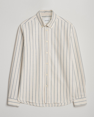 LES DEUX Konrad Striped Oxford Shirt Light Ivory – Monivärinen