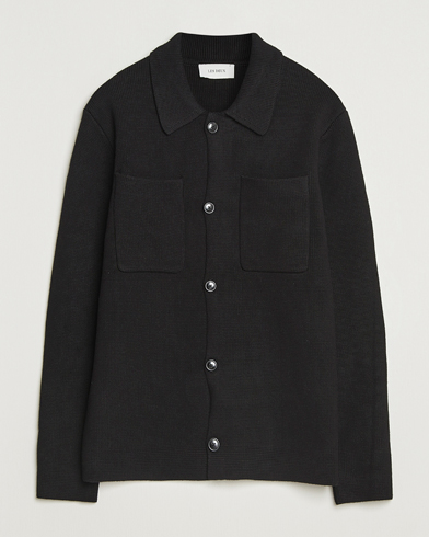 LES DEUX Fisher Cotton Milano Knitted Overshirt Black – Musta