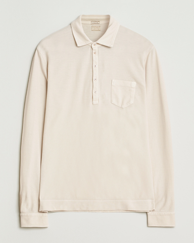Massimo Alba Ischia Cotton/Cashmere Long Sleeve Polo Off White – Valkoinen