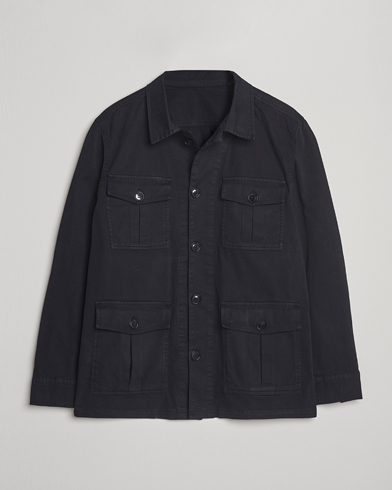 Oscar Jacobson Safari Shirt Jacket Black – Musta