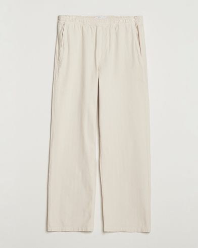 Palmes Lucien Herringbone Cotton Trousers White Sand – Valkoinen