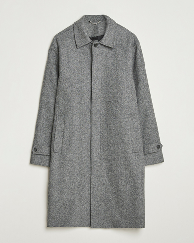 Palmes Herringbone Wool Coat Charcoal – Harmaa