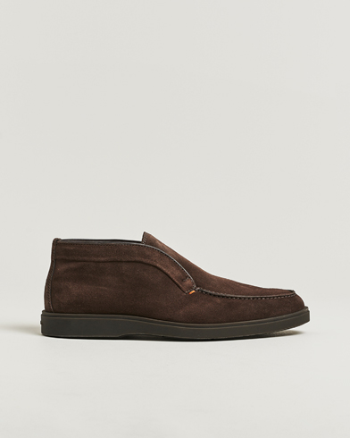 Santoni Detroit Chukka Boots Dark Brown Suede – Ruskea