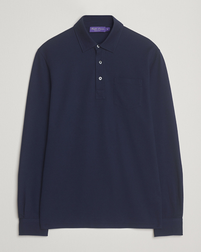 Ralph Lauren Purple Label Long Sleeve Polo Shirt Navy – Sininen