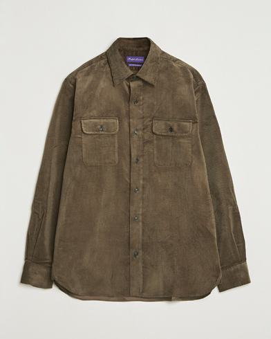 Ralph Lauren Purple Label Corduroy Overshirt Loden – Ruskea