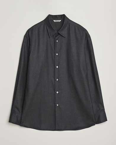 Auralee Superligt Flannel Shirt Charcoal – Harmaa