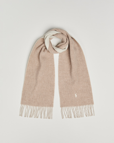 Polo Ralph Lauren Reversible Wool Scarf Taupe – Beige
