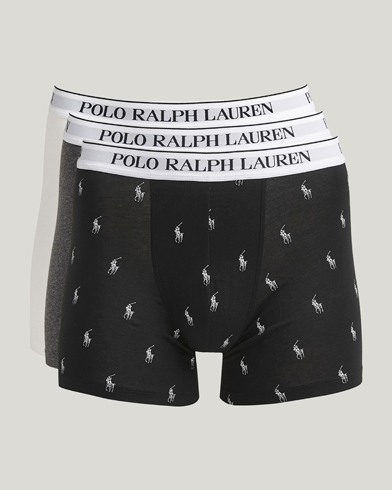 Polo Ralph Lauren 3-Pack Boxer Brief Black/Grey/White – Harmaa