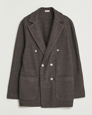 Stenströms Milano Knitted DB Textured Blazer Dark Brown – Ruskea