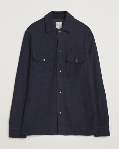 Stenströms Felted Wool Overshirt Navy – Sininen