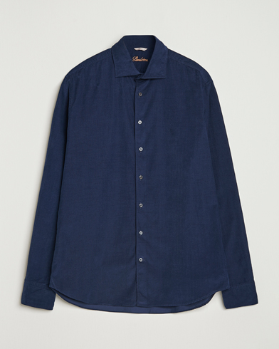 Stenströms Regular Fit Cut Away Cord Shirt Navy – Sininen