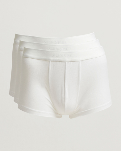 Sunspel 3-Pack Cotton Stretch Trunk White – Valkoinen
