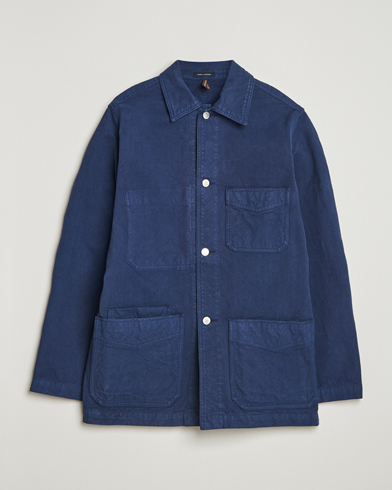 Drake's Duck Cotton Canvas Chore Coat Navy – Sininen