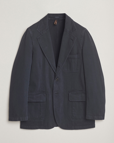 Drake's MKI Heavy Cotton Twill Blazer Navy – Sininen