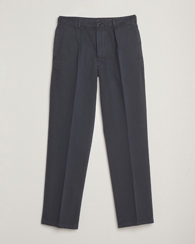 Drake's MKI Heavy Cotton Twill Trousers Navy – Sininen