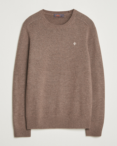 Morris Hertford Lambswool Merino Crew Neck Brown – Ruskea