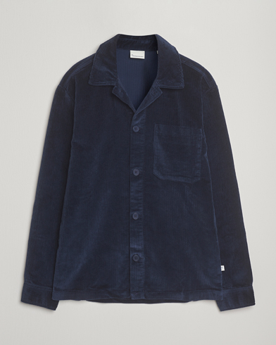 KnowledgeCotton Apparel Cotton Corduroy Overshirt Night Sky – Sininen