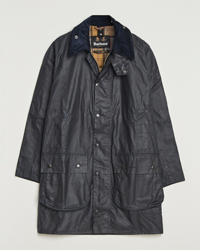 Barbour Lifestyle Border Wax Coat Navy – Sininen
