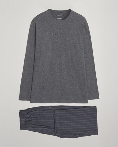 Calvin Klein Flannel Pyjama Set Charcoal – Harmaa