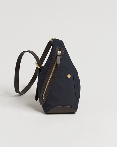 Mismo M/S Drop Crossbody Bag Navy/Dark Brown – Sininen
