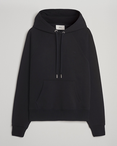 AMI Tonal Heart Logo Hoodie Black – Musta