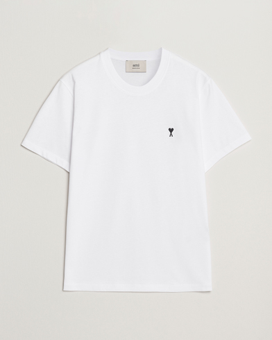 AMI Contrast Heart Logo T-Shirt White – Valkoinen