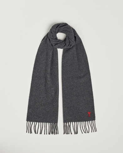 AMI Heart Logo Scarf Dark Grey – Harmaa